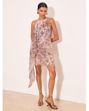 Lipsy Animal Print Ruffle Halter Mini Dress - Pink