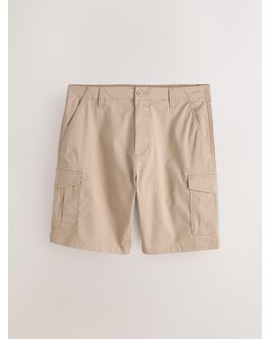 Next Stretch Cotton Rich Cargo Shorts - Natural