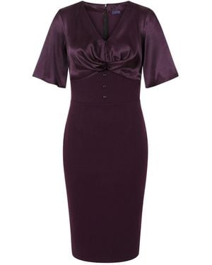 Hot Squash Short Sleeve Cocktail Dress - Purple