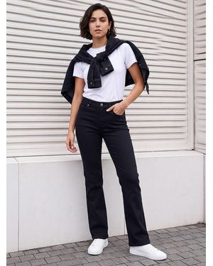 Roman Bootcut Stretch Denim Pants - Black