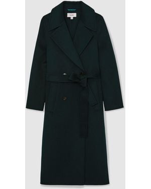 Reiss Rene Petite Double-Breasted Blindseam Coat Wool-Blend - Black