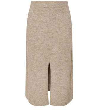 Evans Knitted Maxi Skirt - Natur