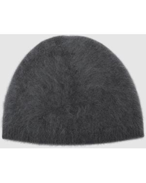 Reiss Ava - Gray Brushed Cashmere Beanie Hat, One