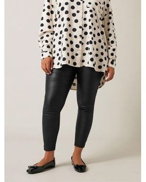 Evans Pu Coated Pull On Pants - Black