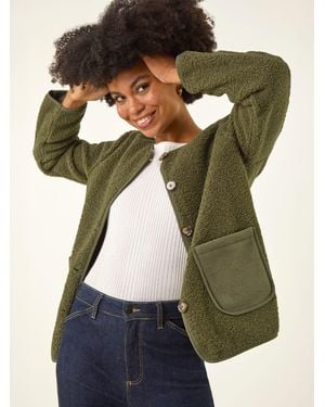 Roman Fleece Pocket Front Jacket - Green