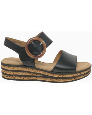 Gabor Leather Andre Leather Sandals - Black