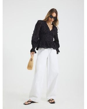 River Island Broderie Corset Blouse - White