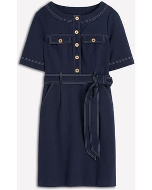 Boden Bria Ponte Shift Dress - Blue