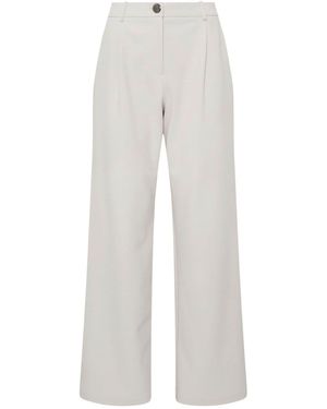 M Com Wide Leg Smart Pants - White