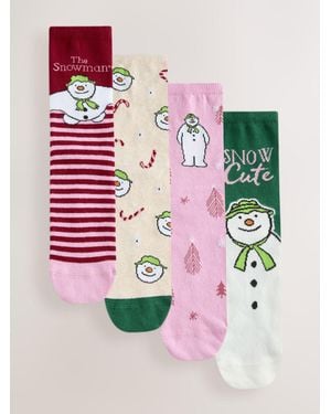 Next Christmas The Snowman Licensed Ankle Socks 4 Pack - Pink