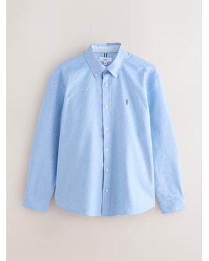 Next Slim Fit Oxford Long Sleeve Shirt - Blue