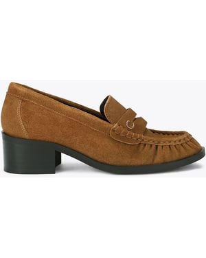 Carvela Kurt Geiger Tan Suede Arezzo Suede Loafer Shoes - Brown