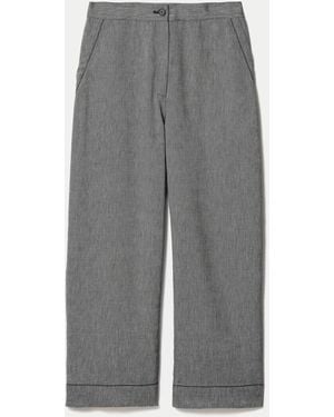 Jigsaw Chambray Cropped Pants - Gray