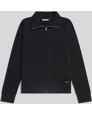 U.S. POLO ASSN. U. S. Polo Assn U. S. Polo Assn. Textured Rib Full Zip Sweater - Black