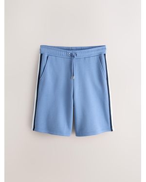 Next Jersey Side Stripe Jort Shorts - Blue