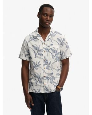 Superdry Vintage Loom Cabana Short Sleeve Shirt - Gray