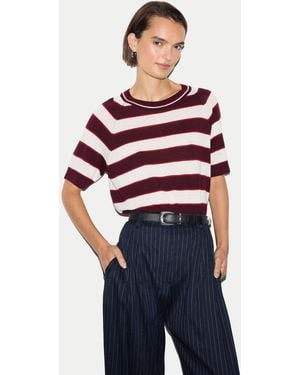Jigsaw Striped Merino Raglan T-Shirt - Blue