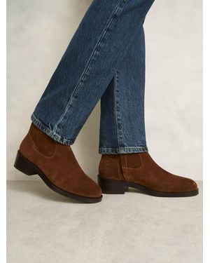 Hobbs Tan Georgie Suede Ankle Boots - Blue