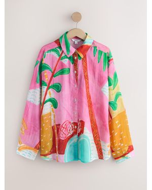 Next Tencel Long Sleeve Lightweight Shirt - Pink