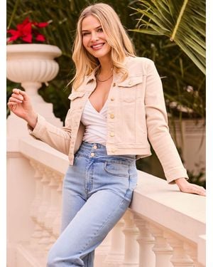 Sosandar Ecru Denim Jacket - Natural