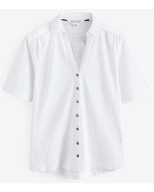 White Stuff Annie Kurzarm-Jersey-Hemd Aus 100% Baumwolle - Weiß