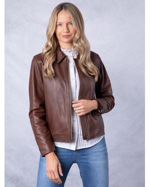 Lakeland Leather Crosthwaite Collared Jacket - Brown