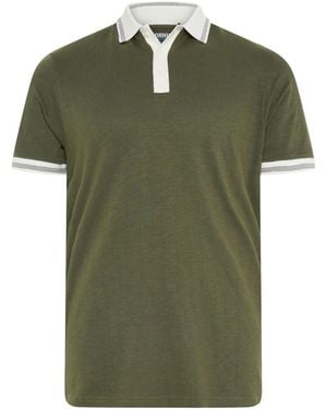 BadRhino Big & Tall Mini Check Textured Polo Shirt - Green