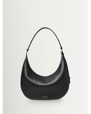Aspinal of London Hudson Slouchy Crescent Pebble Bag - Black