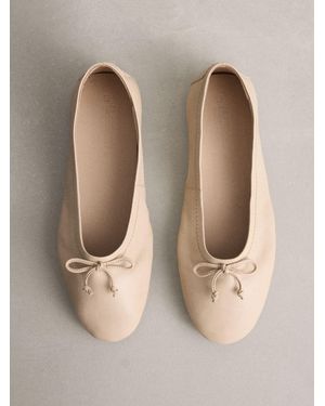 Next N. Premium Leather Ballerinas - Natural