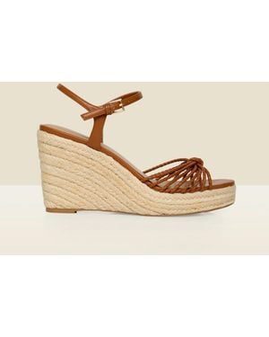 Sosandar Plaited Strap Detail Jute Wedge Espadrilles - Natural