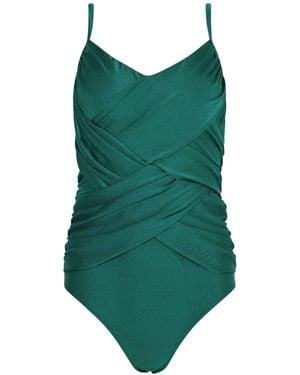 M Com Crossover Super Sculpt Swimsuit - Green