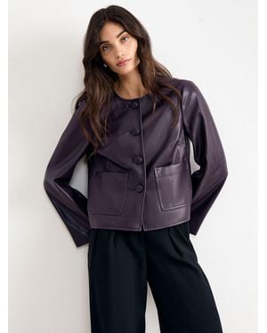 Phase Eight Malina Pu Jacket - Blue