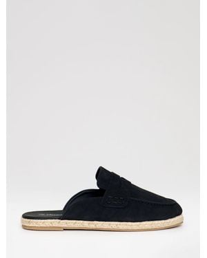Threadbare Faux Suede Penny Loafer Sandals - Blue