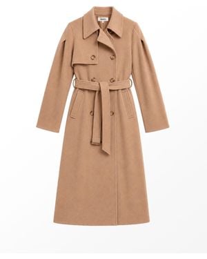 Ro & Zo Petite Wool Blend Trench Coat - Natural