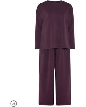 Evans Long Sleeve Top & Wide Leg Pants - Purple