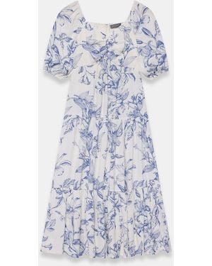 Mint Velvet Floral Print Midi Dress - Blue