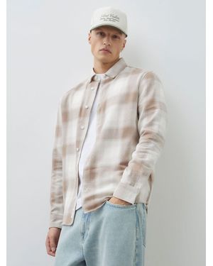 River Island Regular Fit Check Shirt - White