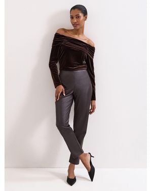Phase Eight Mya Pu Crop Pants - Brown