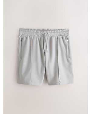 Next Textured Pintuck Jersey Shorts - Gray