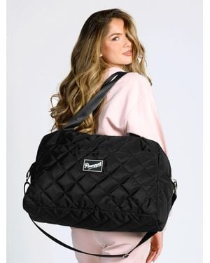 Pineapple Quilted Holdall Bag - Black