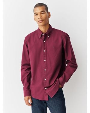 Next Regular Fit Long Sleeve Oxford Shirt - Red
