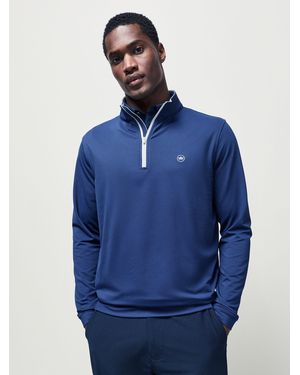 Peter Millar Perth Performance Quarter Zip Shirt - Blue