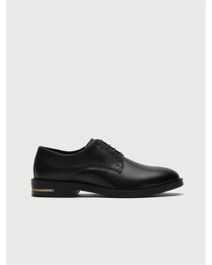 Walk London Leather Oliver Derby Shoes - Black
