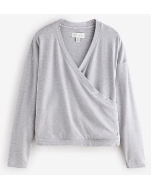 Ted Baker Viscose Blend Ballet Wrap Lounge Top - White