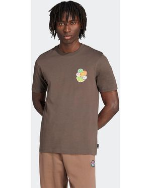 adidas Originals Graphic Short Sleeve 100% Cotton T-Shirt - Brown