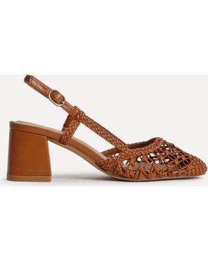 Linzi Spring Handwoven Court Heels - Brown