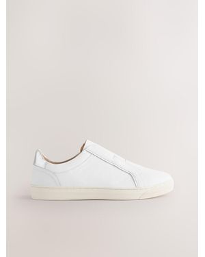 Next Forever Comfort Leather Slip On Sneakers - Natural