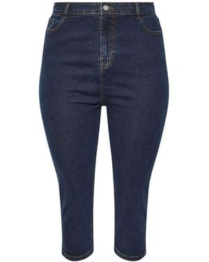 Yours Curve Ava Capri Pants - Blue