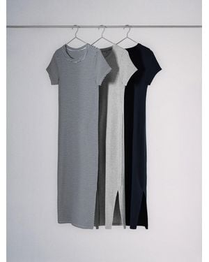 The Set 3 Pack Ribbed Midi Jersey Dresses - Black