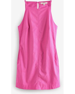 Next Ärmelloses Mini-Racer-Kleid Aus Stretch-Leinenmischungeu 36 Petite (Uk 4 P) - Pink